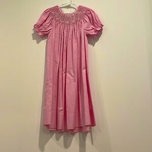 Rosalina Smocked Gingham Pink Dress With Embroidered Neckline, girls 6